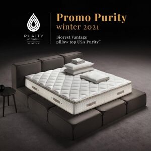 Relax e Design Materasso Altrenotti Vantage Purity 800 Molle + Memory Gel, Pillow Top USA H.26 (120x200 cons. 2 sett.)