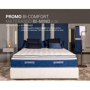 Relax e Design PROMO BI-CONFORT, Materasso BI-MIND 800 molle Insacchettate + TOPPER + LENZUOLO 100% COTONE, H26 (120x195 cons. 2 sett.)