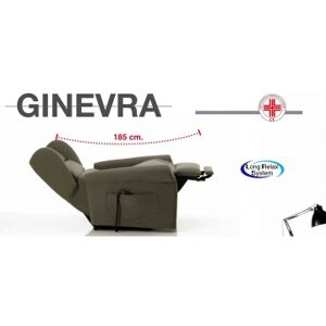 Relax e Design Poltrona Relax Lift (Alzapersona) 2 motori, Roller, doppia pediera mod. Ginevra (100% Cotone Stone 11 cons 2 settim)