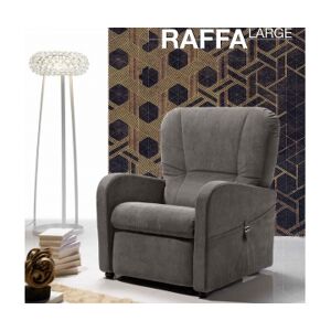 Relax e Design Poltrona Relax Raffa Large per taglie forti, 2 motori, posiz. TV (Ecopelle Artik 23 cons 2 settim)