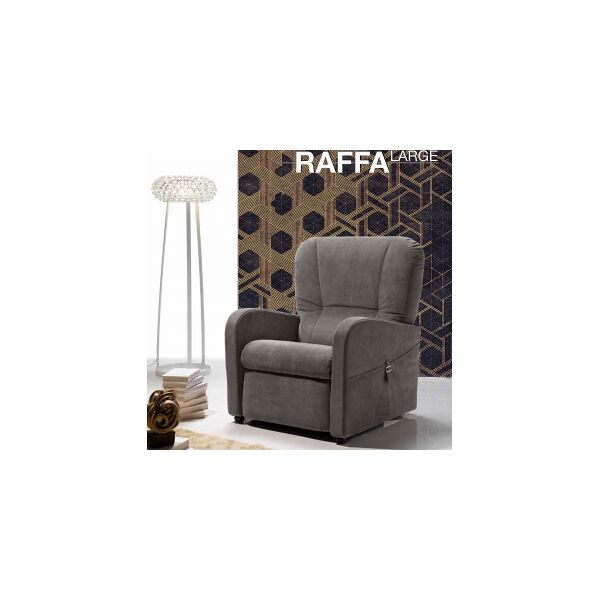 relax e design poltrona relax raffa large per taglie forti, 2 motori, posiz. tv (queens idrorepellente beige cons 2 settim)