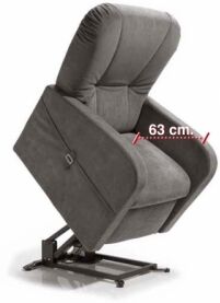 Relax e Design IVA 4% Poltrona Relax Large Alzapersona per Taglie Forti, seduta 63x50, mod. Raffa Large (Queens Idrorepellente Light Grey cons 2 settim)