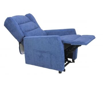 Relax e Design Poltrona Relax Lift (alzapersona) 2 Motori, mod. Luna (Cotone ciniglia blu cons 5gg)