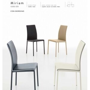 Relax e Design Sedia Miriam Ecopelle Ignifugo con Bordino Eurosedia (Ecopelle bianco 011 cons 15gg)