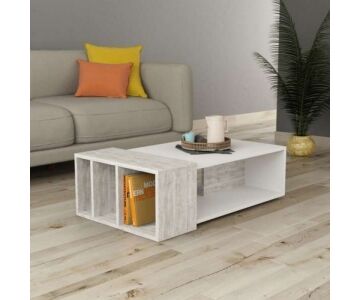 relax e design tavolino libreria da salotto rettangolare colore bianco e bianco vintage 102x56,5 h32