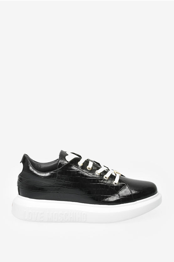 Moschino LOVE Sneakers RUNNING in Pelle Stampa Coccodrillo taglia 41