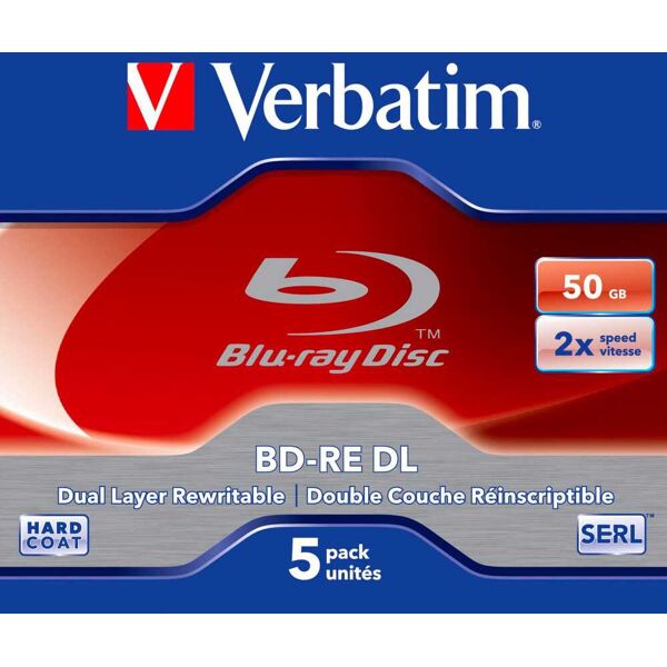 verbatim 43760 campana 5 blu ray bd-re double layer 50 gb - 43760