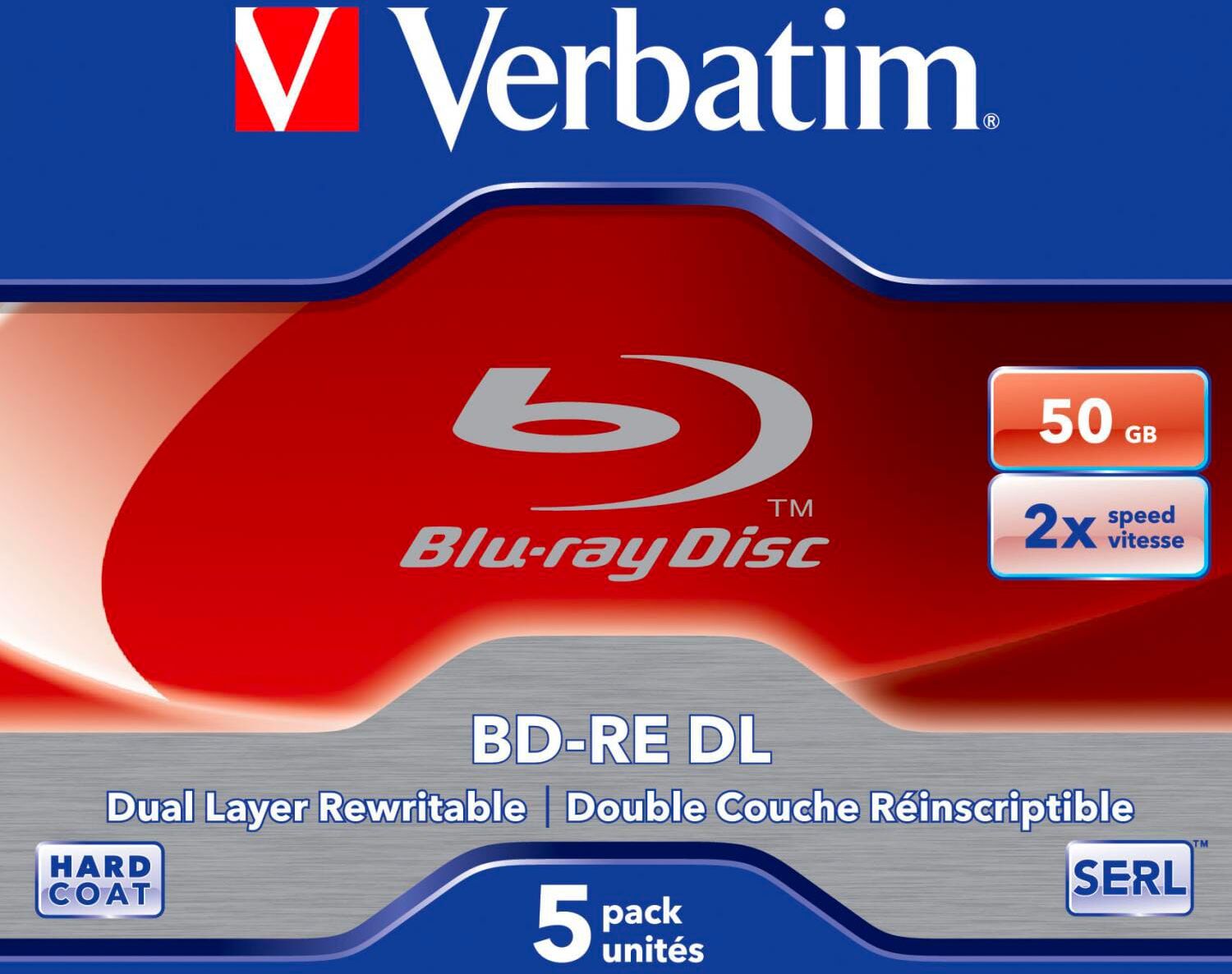 verbatim 43760 campana 5 blu ray bd-re double layer 50 gb - 43760