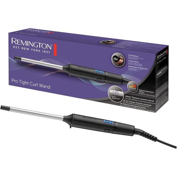 remington ci6x10 arricciacapelli rotante in ceramica temperatura max 220°c 10 temperature colore nero - ci6x10 pro tight curl wand