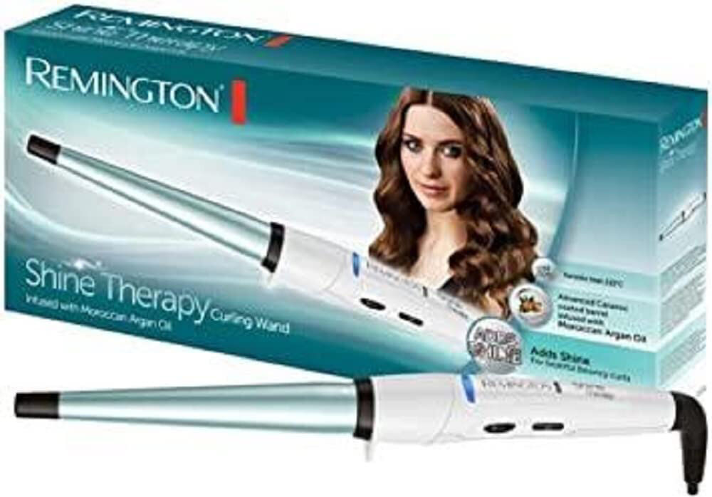 remington ci53w arricciacapelli ferro per capelli in ceramica temperatura massima 210 °c 8 livelli di calore autospegnimento colore bianco - ci53w shine therapy