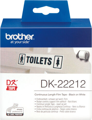 brother dk22212 nastro ades pell nero/bianco 62 mm - dk22212