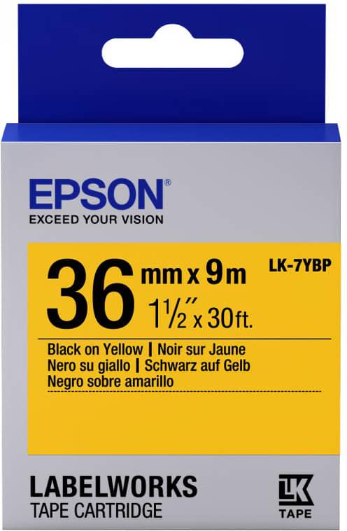 epson c53s657005 nastri per etichettatori nastro lk7ybp pastel ner/giall36x9 - c53s657005