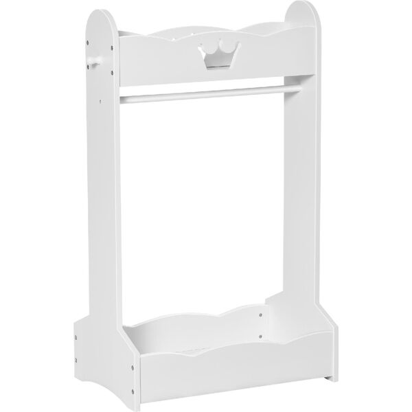 dechome 30ek311 appendiabiti in legno per bambini con ripiani e ganci laterali 63x37x103cm bianco - 30ek311