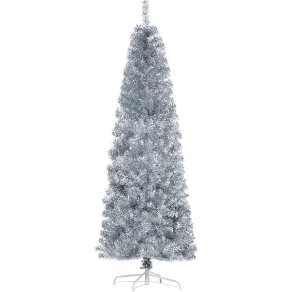 dechome 369v01 albero di natale slim h. 180 cm e con base rimovibile argento