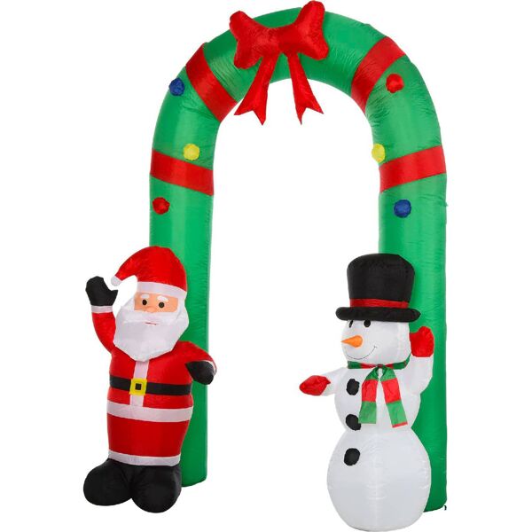 dechome 844d85 arco gonfiabile 12 luci a led babbo natale e pupazzo di neve impermeabile 244 cm - 844d85