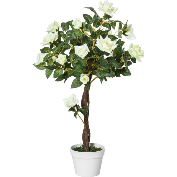 vivagarden d443452t camelia alberello artificiale con 21 fiori e vaso alta 90cm - d443452t