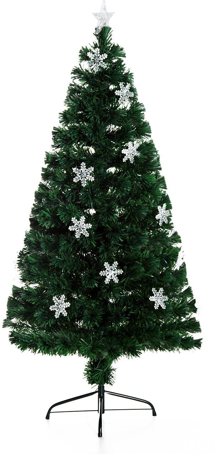 dechome d0753 albero di natale h. 150 cm 20 luci led a forma di cristallo di neve - d0753