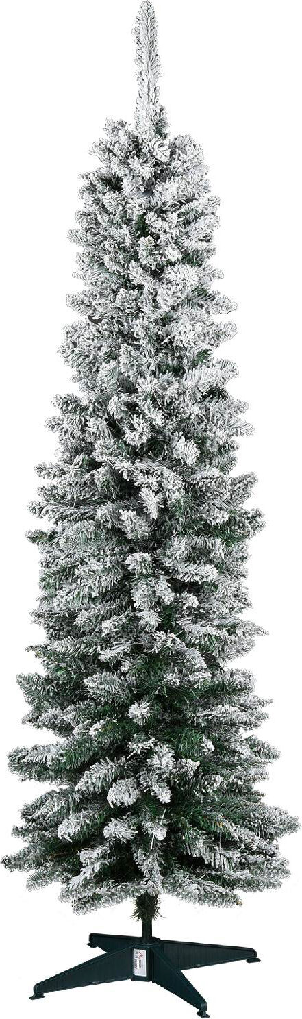 dechome 83018dv0d albero di natale slim innevato h. 180 cm pino rivestito in floccaggio bianco rami 390 - 83018dv0d