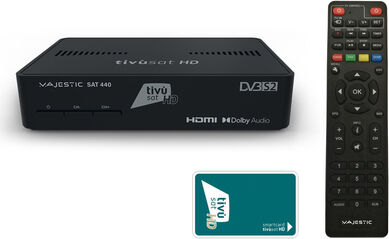 majestic sat-440 decoder satellitare ricevitore dvb-s2 hevc 10 bit card tivùsat inclusa con telecomando - sat-440