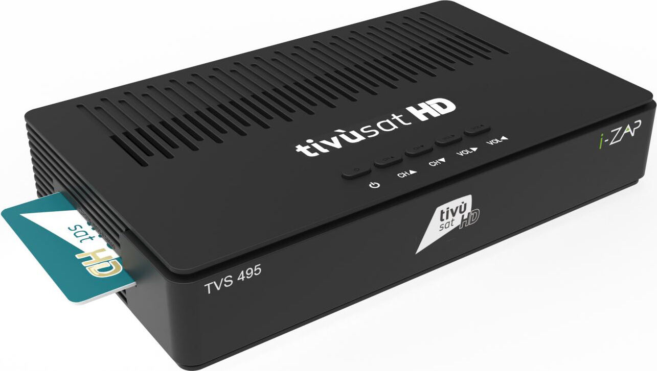 i-zap tvs 495 decoder digitale satellitare dvb-s2 hevc 10 bit hdmi usb lan telecomando - tvs 495