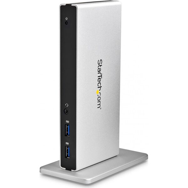 startech usb3sdockdd docking station universale per laptop usb 3.0 per dual-monitor dvi gigabit ethernet con adattatori hdmi / vga - usb3sdockdd