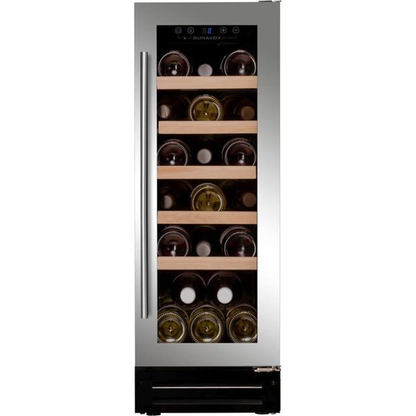 dunavox dauf-19.58ss cantinetta vino da incasso 19 bottiglie, ripiani in legno, porta in vetro colore acciaio inox - dauf-19.58ss