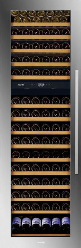 pando pvmav 178-114 xl cantinetta vino doppia temperatura da incasso 114 bottiglie, classe a temperatura 5 - 20 c colore inox pvmav 178-114 xl