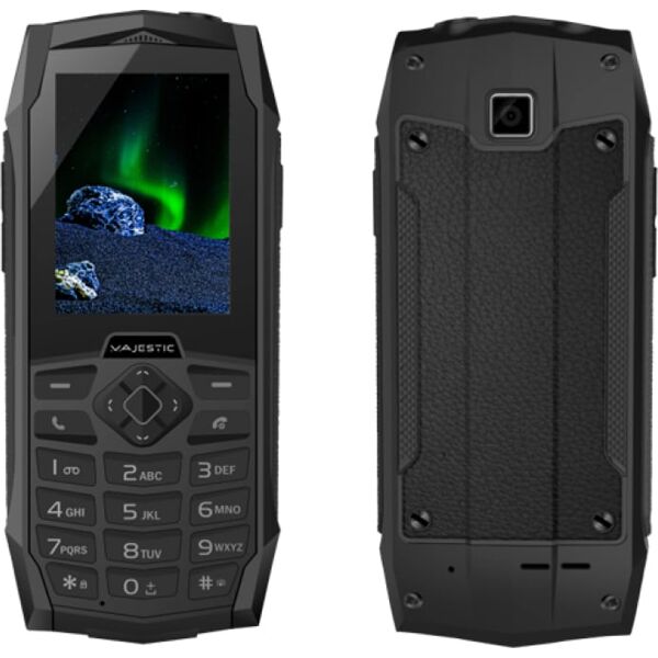 majestic 300084bk tank - telefono cellulare display 2.4 batteria 2000 mah fotocamera con bluetooth colore nero - 300084_bk tank