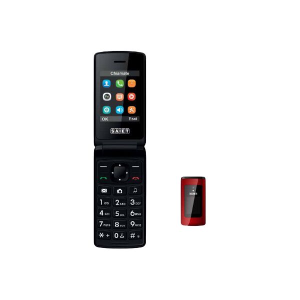 saiet 13500743 like st-mc20 - telefono cellulare dual sim display 2.4 batteria 800 mah fotocamera con torcia led radio fm e bluetooth colore rosso - 13500743