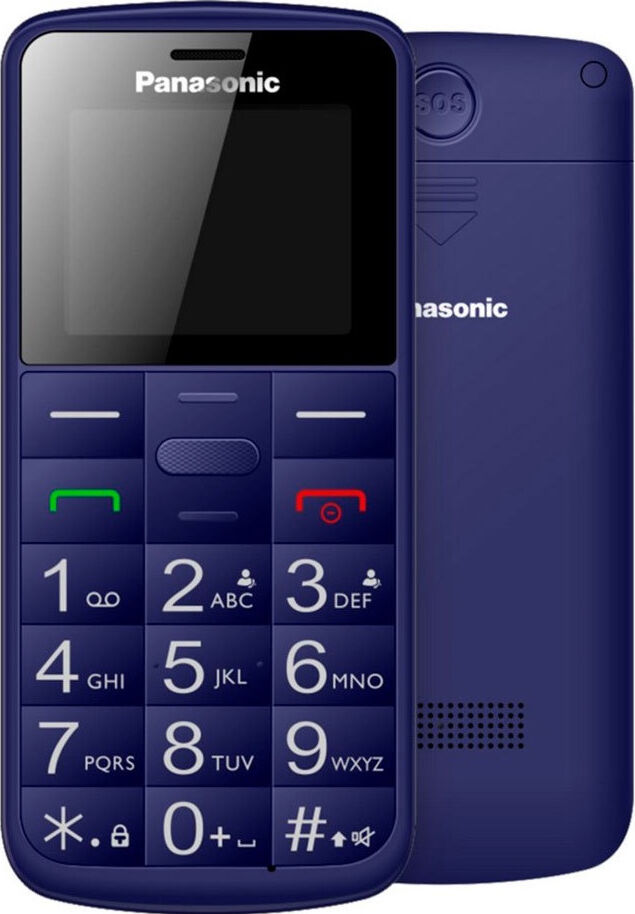 panasonic kx-tu110ex kx-tu110 - telefono cellulare display 1.7 dual sim con tasti grandi sos bluetooth colore blu - kx-tu110ex