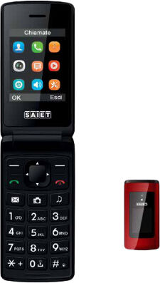 saiet 13500743 like st-mc20 - telefono cellulare dual sim display 2.4 batteria 800 mah fotocamera con torcia led radio fm e bluetooth colore rosso - 13500743