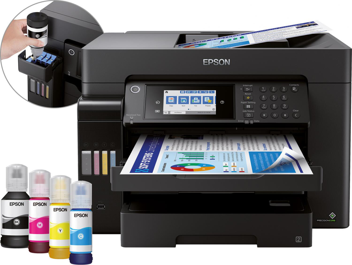 epson c11ch71401 stampante multifunzione inkjet a colori fax scanner lan wifi - c11ch71401 ecotank et-16650