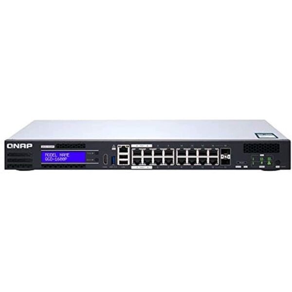 qnap qgd-1600p-4g switch di rete 16 porte gestito gigabit ethernet (10/100/1000) nero, grigio supporto poe - qgd-1600p qgd-1600p-4g