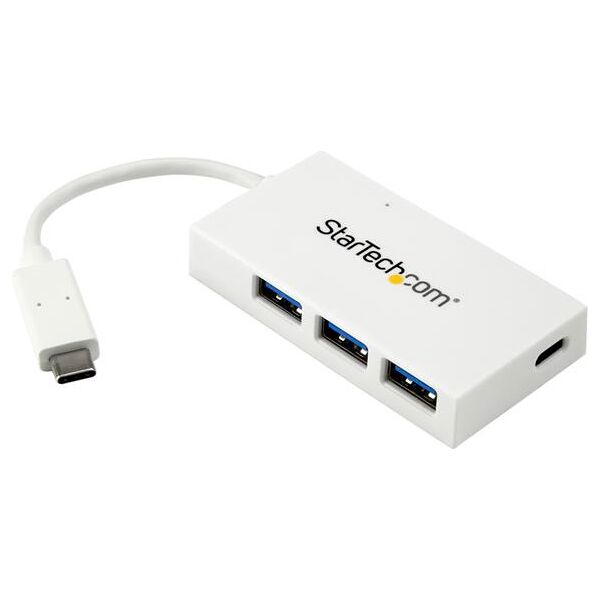 startech hb30c3a1cfbw hub usb 3.0 4 porte cablato velocità 5000 mbit/s colore bianco - hb30c3a1cfbw