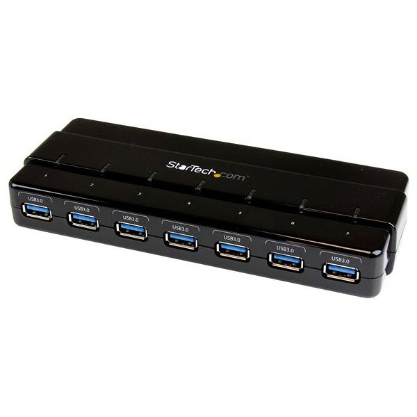 startech st7300usb3b hub usb 3.0 7 porte alimentato velocità 5000 mbit/s colore nero - st7300usb3b