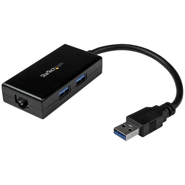 startech usb31000s2h adattatore usb 3.0 a ethernet gigabit con hub usb a 2 porte incorporato - usb31000s2h