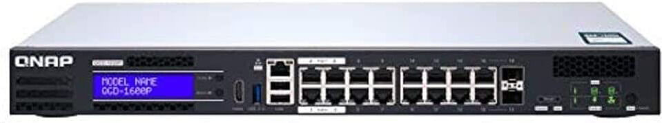 qnap qgd-1600p-4g switch di rete 16 porte gestito gigabit ethernet (10/100/1000) nero, grigio supporto poe - qgd-1600p qgd-1600p-4g