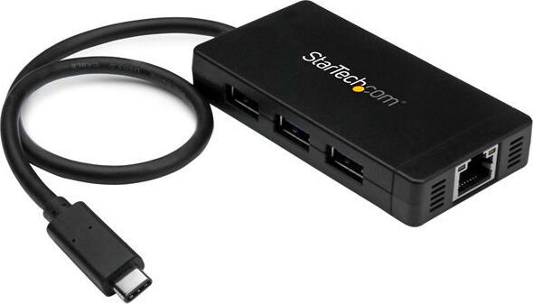 startech hb30c3a1ge hub usb 3.0 3 porte cablato velocità 1000 mbit/s colore nero - hb30c3a1ge