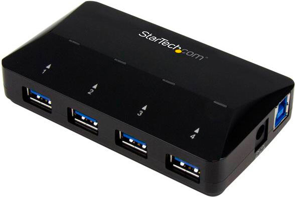 startech st53004u1c hub usb 3.0 a 4 porte con porta di ricarica dedicata st53004u1c