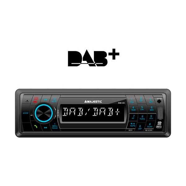 majestic dab 443 autoradio bluetooth 1 din radio dab+ mp3 potenza 45 watt vivavoce con ingresso usb sd aux colore nero - dab 443