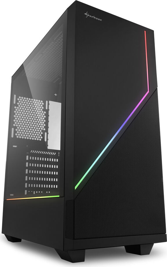 sharkoon rgb flow case pc desktop midi tower per pc colore nero - rgb flow