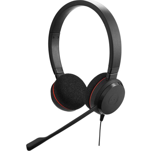 jabra 4999-823-109 cuffie con filo, microfono, antirumore, ideali per ufficio / call center, colore nero - evolve 20 ms stereo