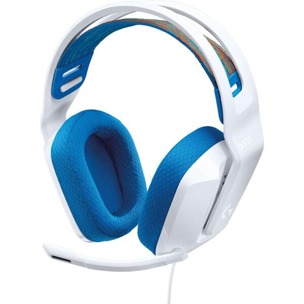 logitech 981-001018 cuffie gaming con microfono, con filo, colore bianco - g g335