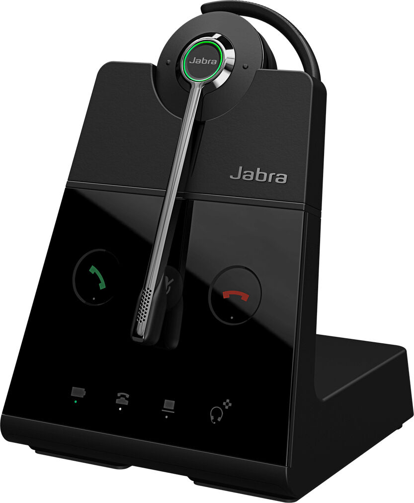 jabra 9555-553-111 cuffie bluetooth, wireless con microfono, antirumore, ideali per ufficio / call center, colore nero - engage 65 convertible