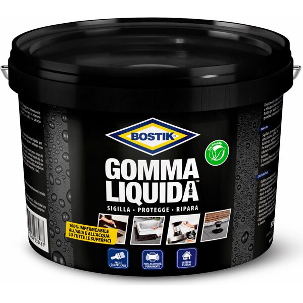 bostik gomma liquida gomma liquida impermeabile acqua e aria per esterni e interni confezione 5 lt