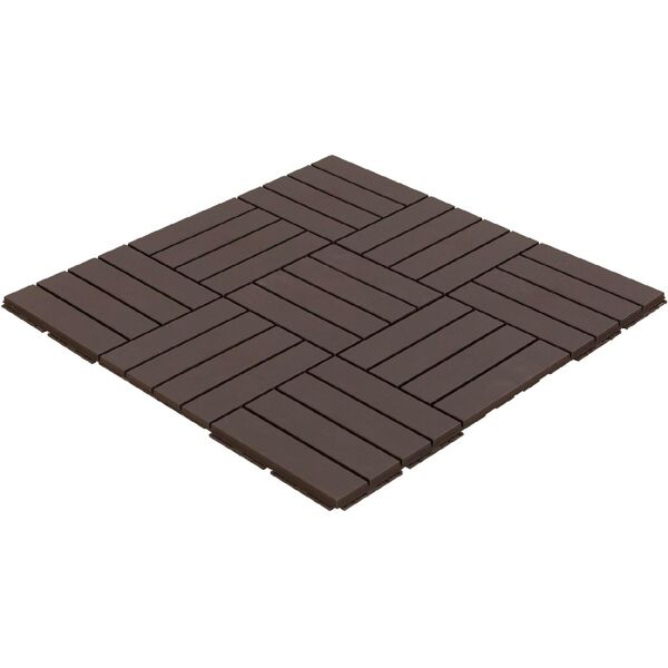 vivagarden 844d78bn set 9 mattonelle a incastro per terrazzo 30x30x2 cm 0.81 mq colore marrone - 844d78bn