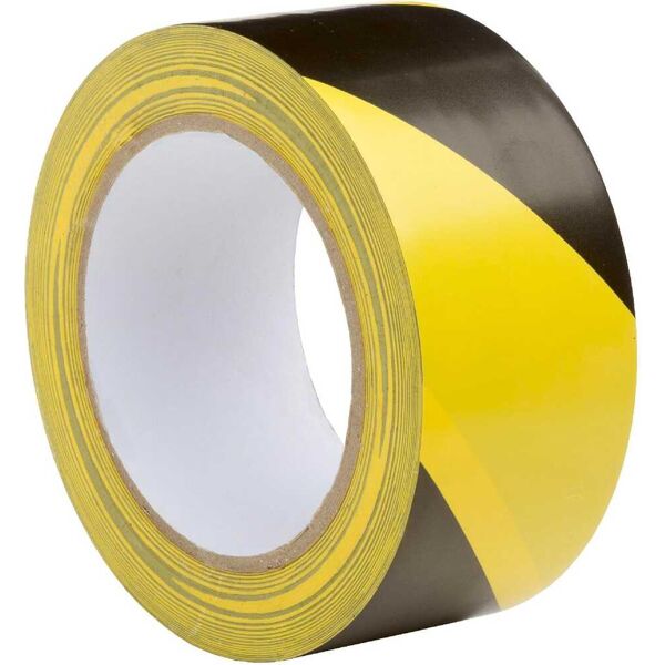 boston 121938 nastro adesivo giallo nero in pvc altezza 50 mm rotolo da 33 m - 121938 confezione 12 pezzi