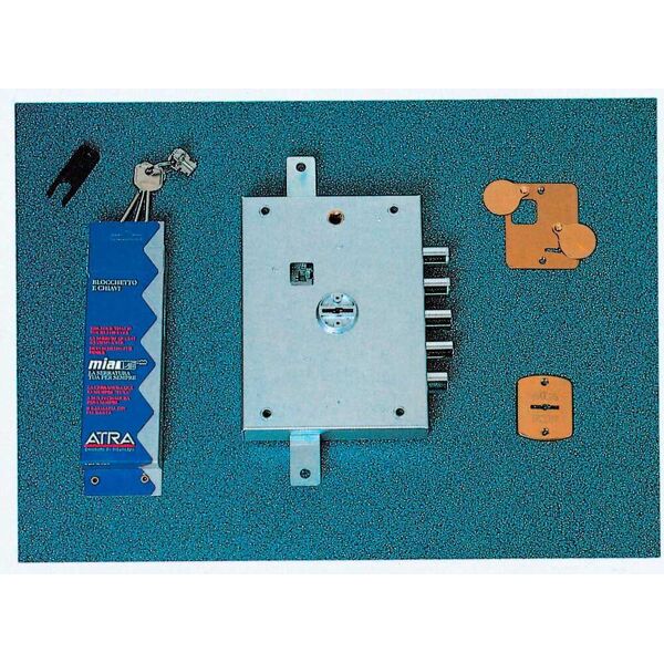 dierre 7111.2.de serratura porta blindata a doppia mappa con scrocco e 4 catenacci entrata 70 mm mano dx - 7111.2.de atra