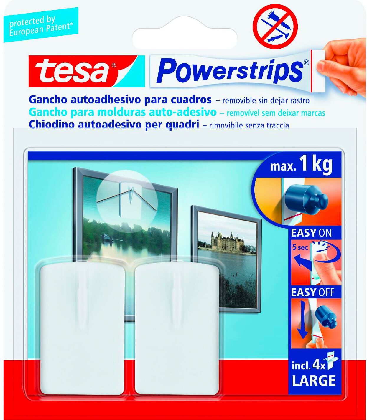 tesa 58031-00021-01 powerstrips 2 ganci autoa Ø per quadri confezioni 12 - 58031-00021-01