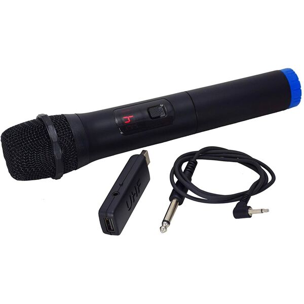 karma set-175 microfono palmare radiomicrofono wireless uhf con usb raggio 25 metri - set-175